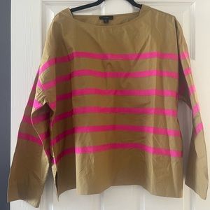 JCrew XXL hot pink striped top